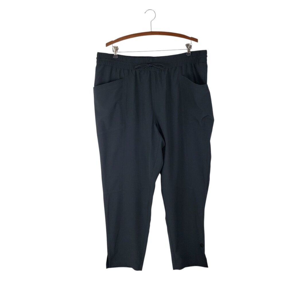 LL Bean NWT Venture Stretch Woven Ankle Pants Black Lightweight UPF Womens 1X